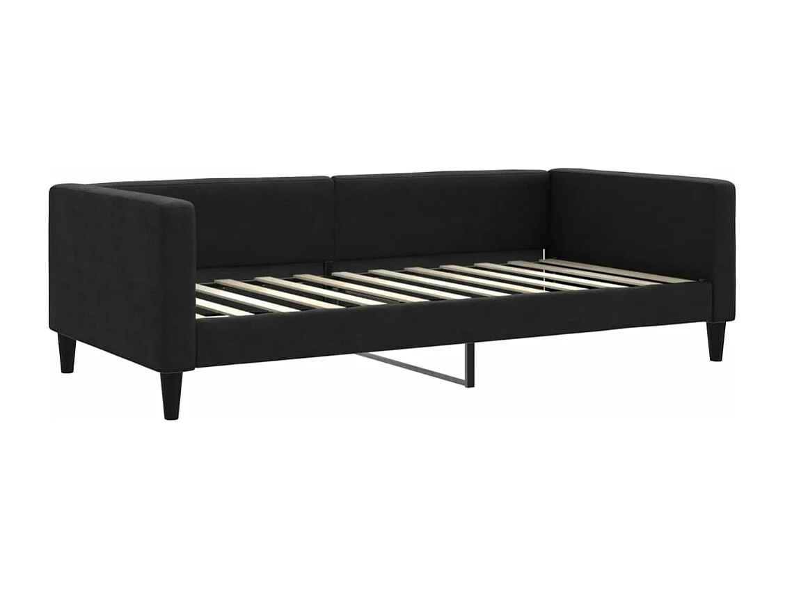 Lit de jour avec matelas noir 100x200 tissu