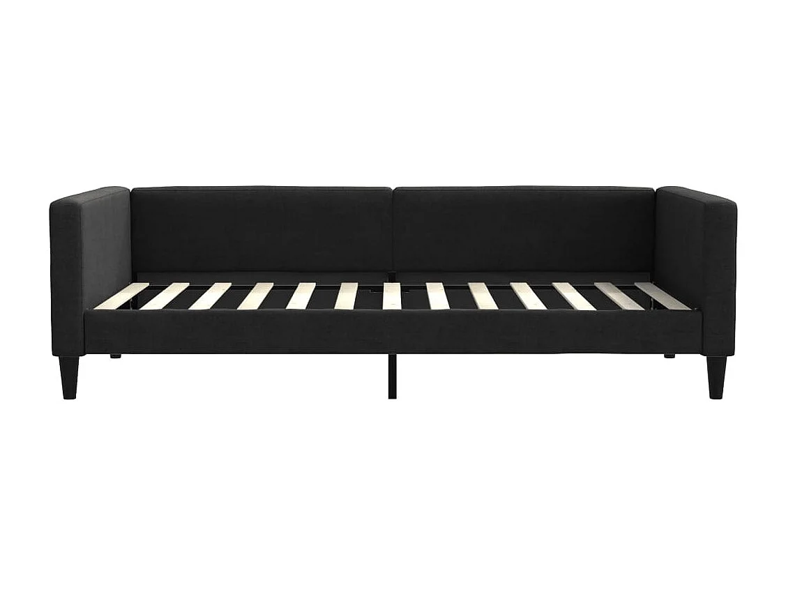 Lit de jour avec matelas noir 100x200 tissu