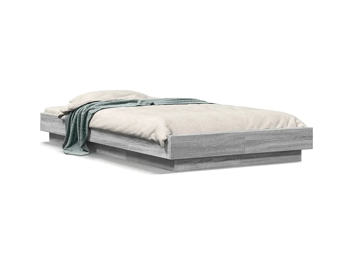 Cadre de lit sonoma gris 100x200 bois d'ingénierie