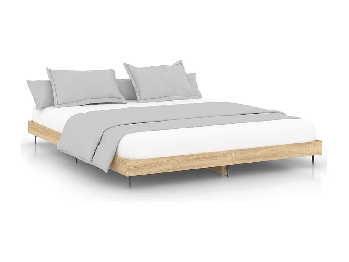 Cadre de lit chêne sonoma 180x200 bois d'ingénierie