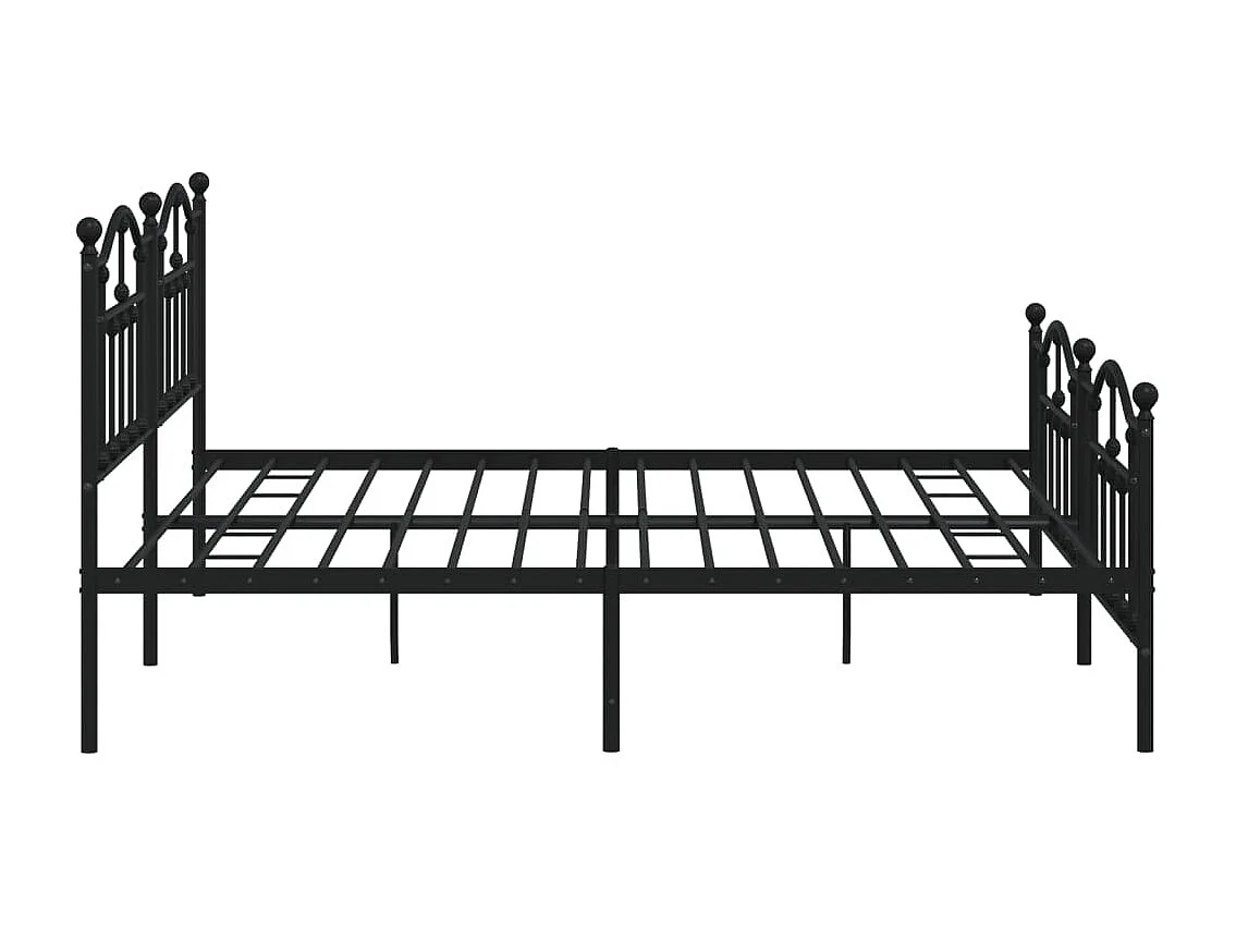 Cadre de lit métal avec tête de lit-pied de lit noir 193x203