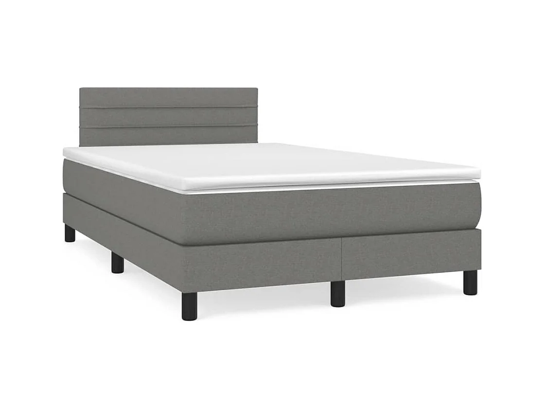Sommier à lattes de lit matelas LED gris foncé 120x190 tissu