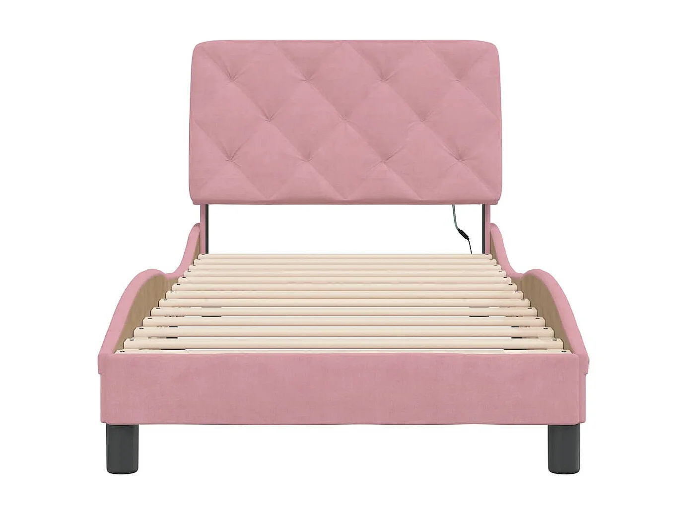 Cadre de lit avec lumières LED rose 80x200 velours