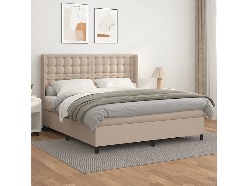 Sommier à lattes de lit avec matelas Cappuccino 180x200