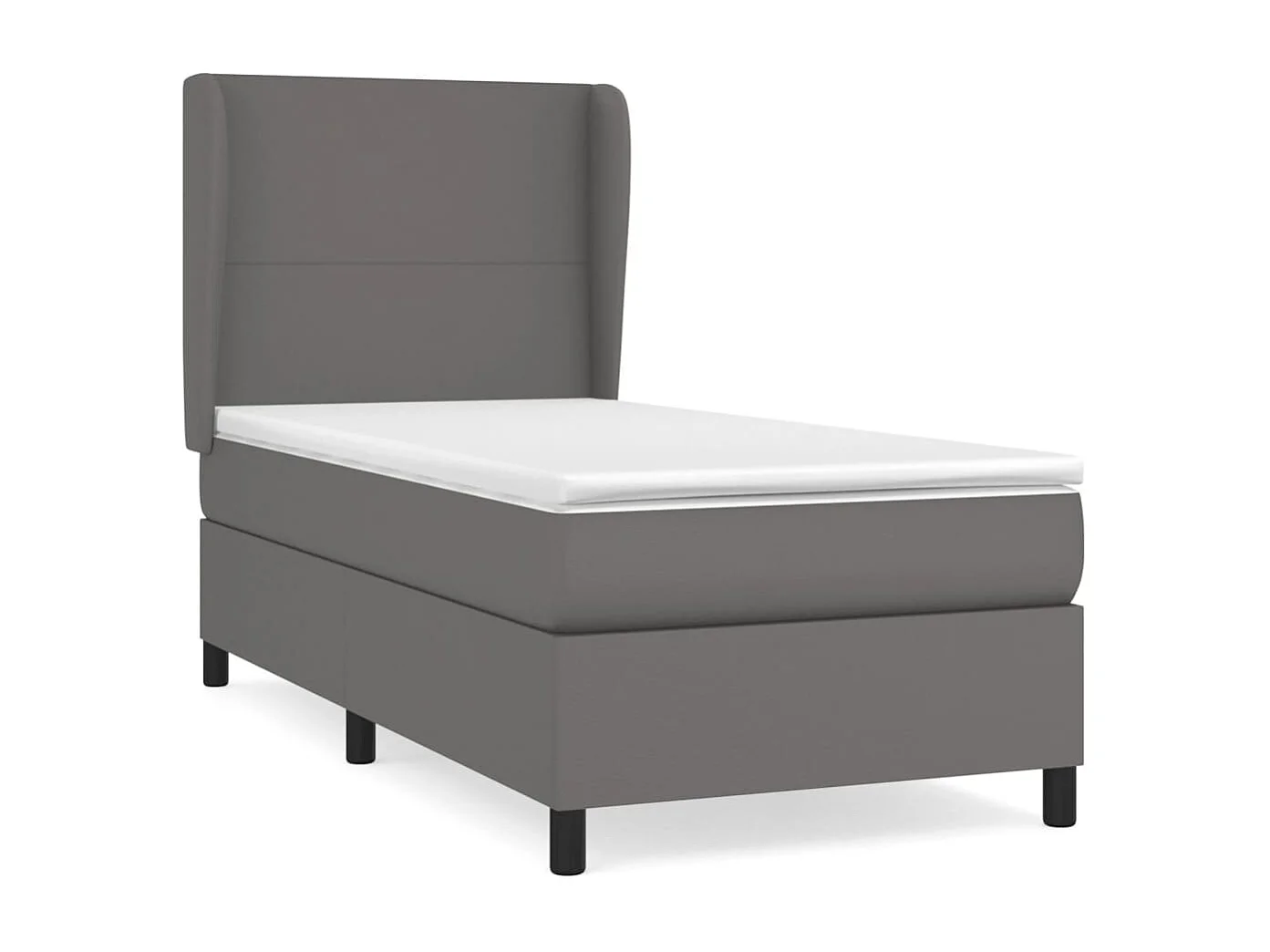Sommier à lattes de lit avec matelas Gris 100x200 Similicuir
