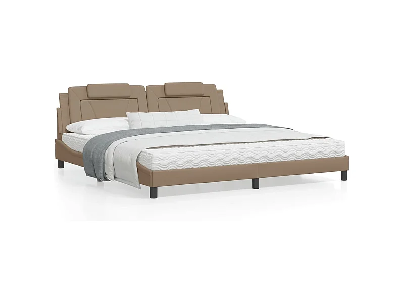 Lit avec matelas cappuccino 200x200 similicuir