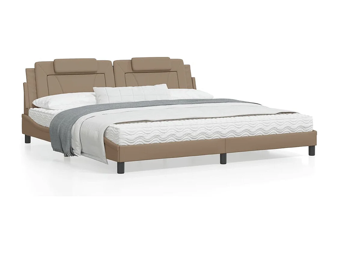 Lit avec matelas cappuccino 200x200 similicuir