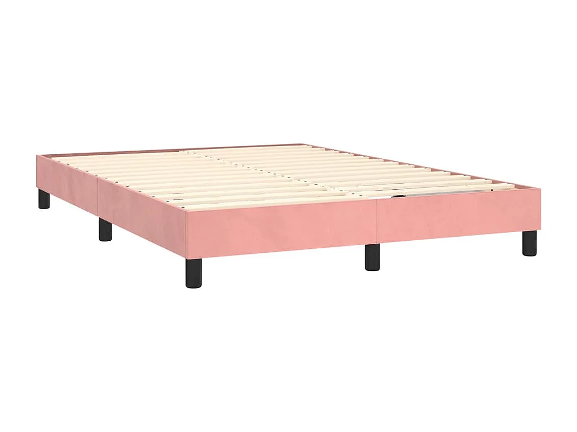 Sommier à lattes de lit avec matelas et LED Rose 140x190