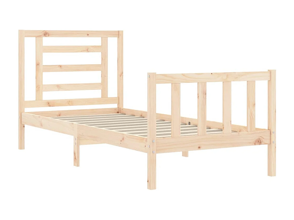 Cadre de lit avec tête de lit 90x200 bois massif
