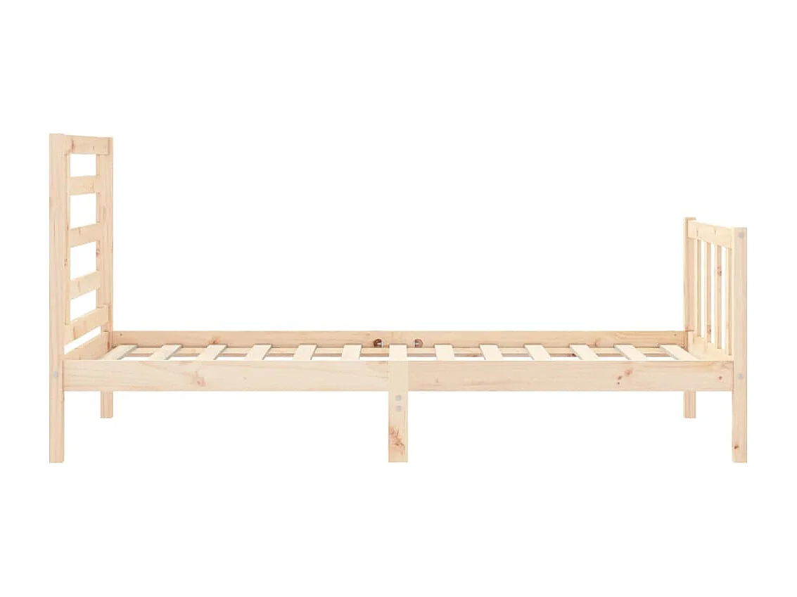 Cadre de lit avec tête de lit 90x200 bois massif