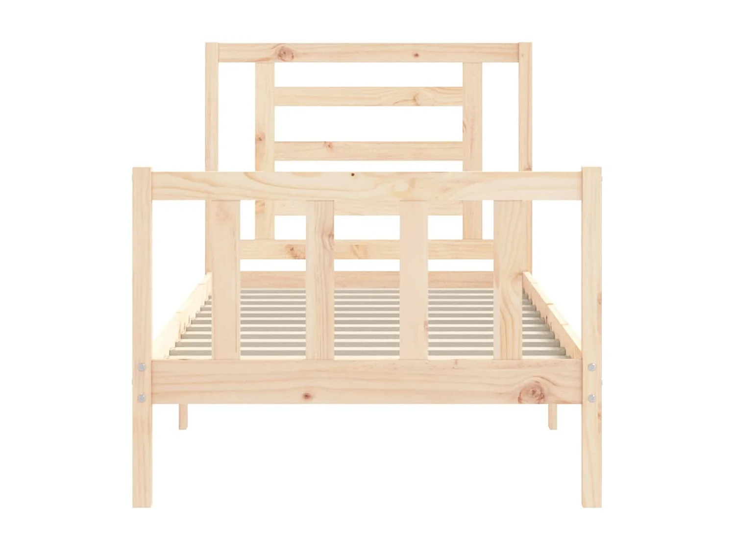 Cadre de lit avec tête de lit 90x200 bois massif