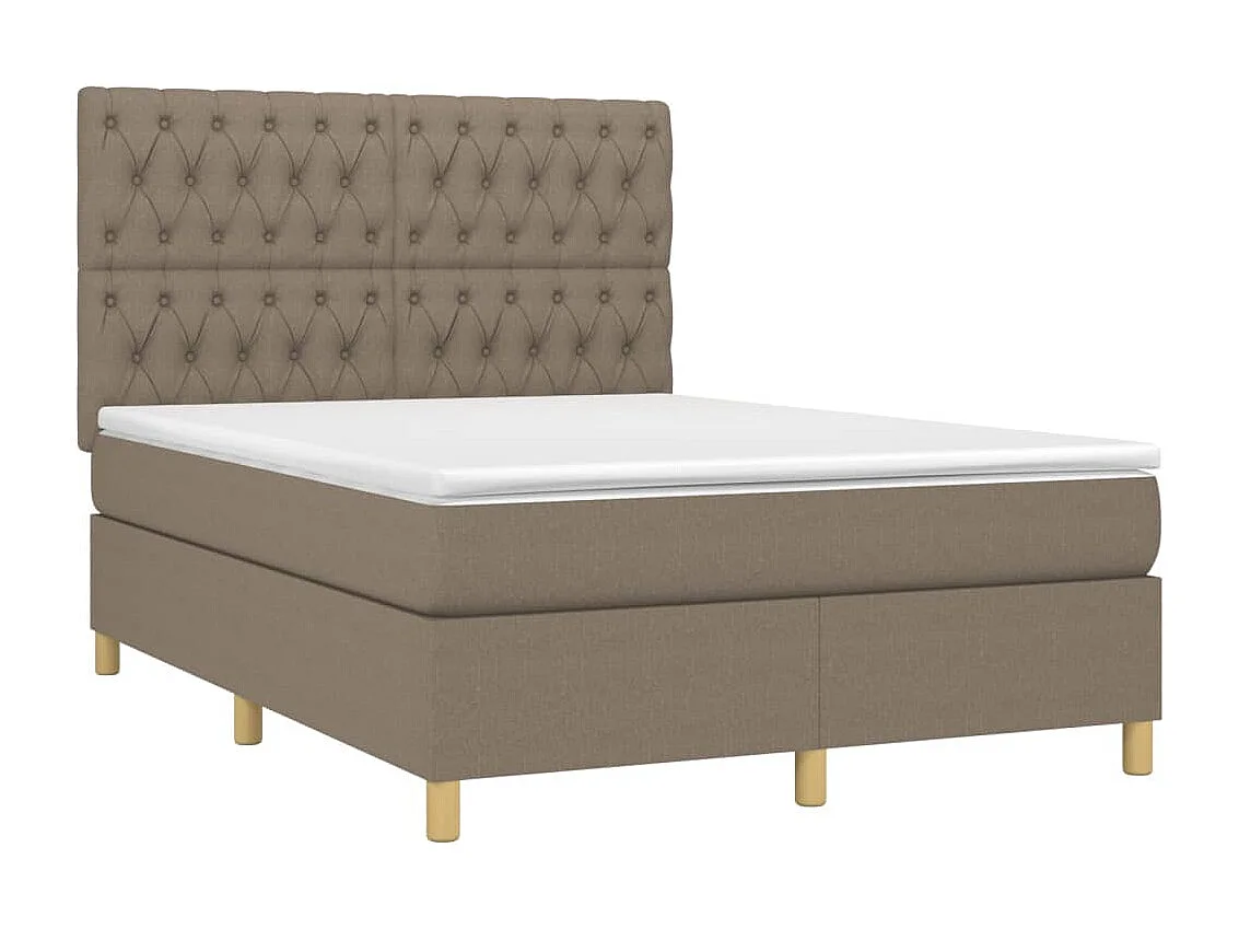 Sommier à lattes de lit avec matelas Taupe 140x190 Tissu