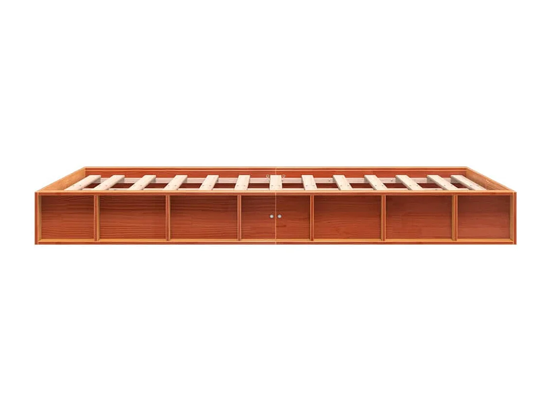 Cadre de lit marron 120x200 bois de pin massif