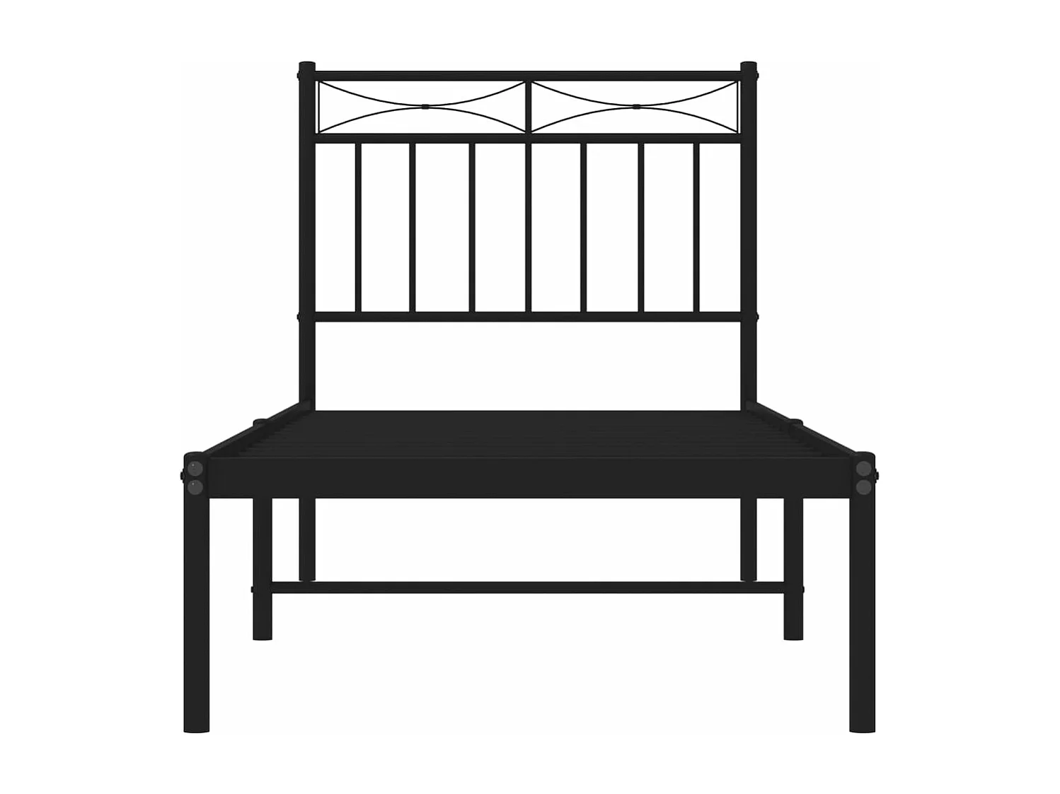 Cadre de lit métal avec tête de lit noir 80x200