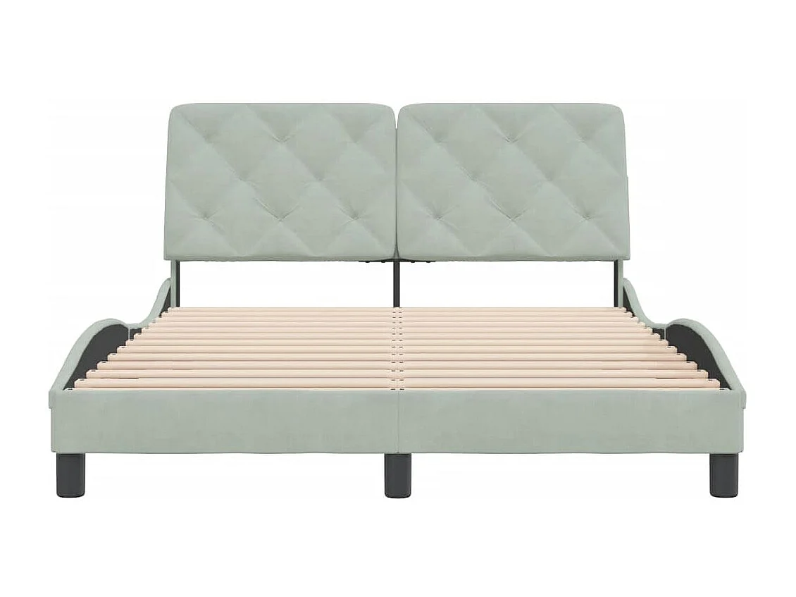 Cadre de lit avec tête de lit Gris clair 140x200
