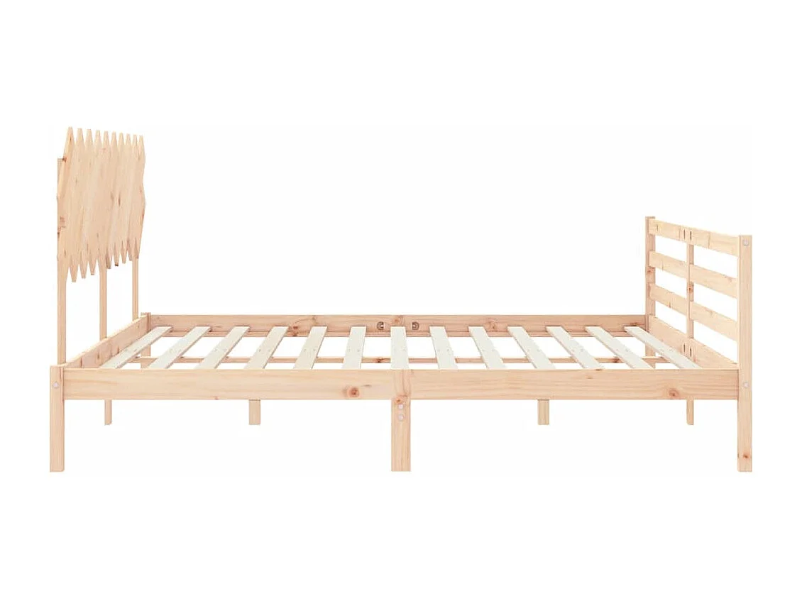 Cadre de lit avec tête de lit 200x200 bois massif