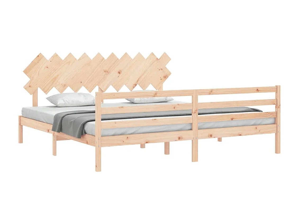 Cadre de lit avec tête de lit 200x200 bois massif