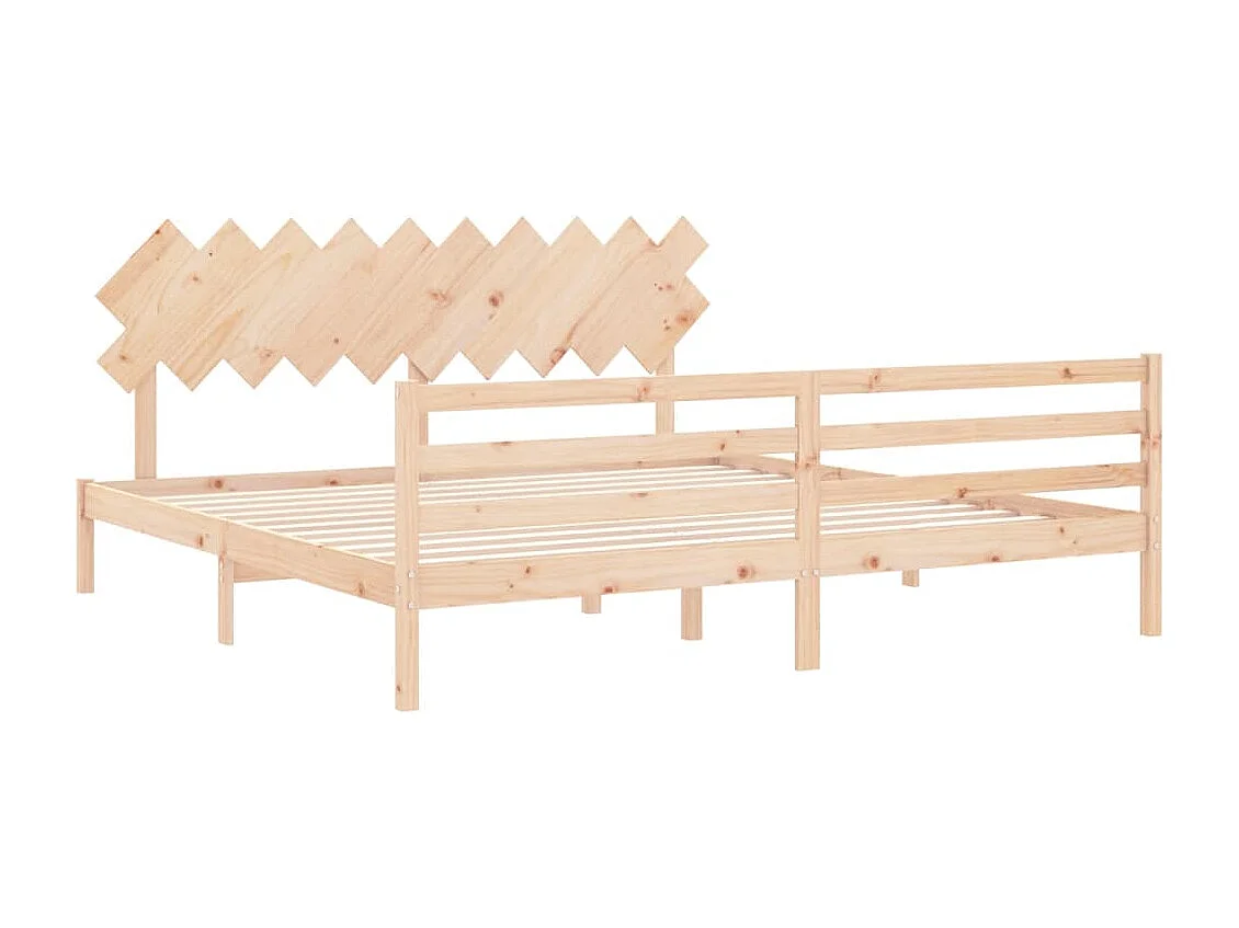 Cadre de lit avec tête de lit 200x200 bois massif