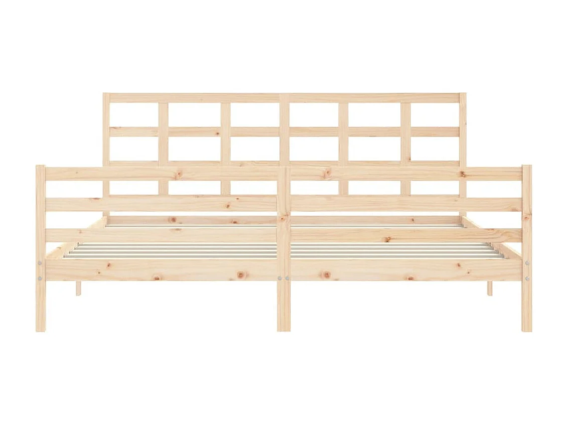 Cadre de lit avec tête de lit 200x200 bois massif
