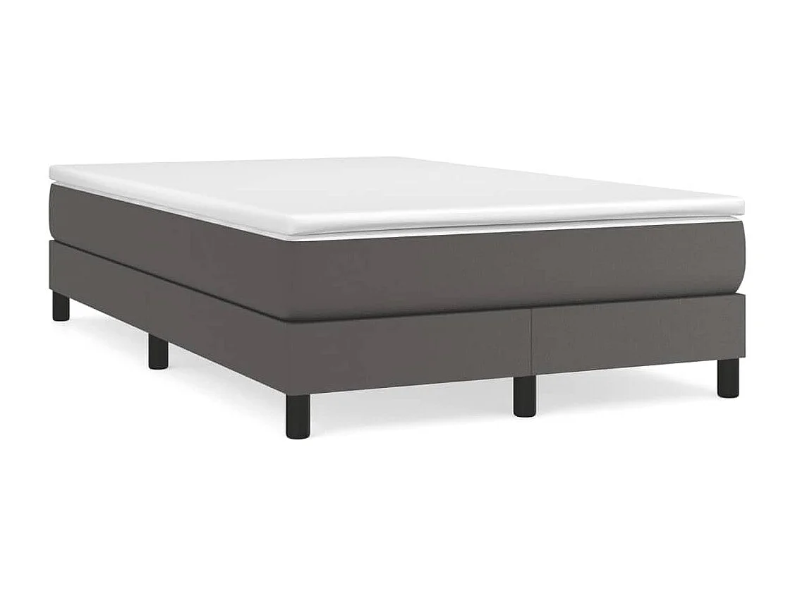 Sommier à lattes de lit avec matelas gris 120x190 similicuir