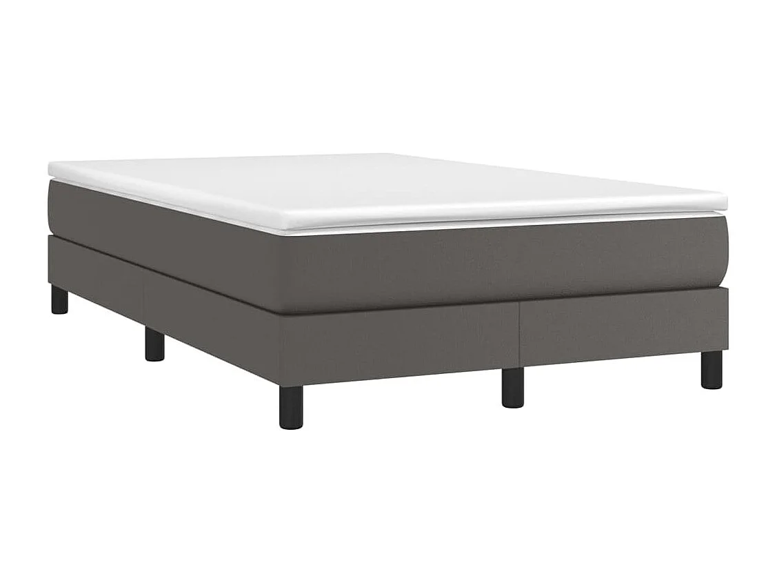 Sommier à lattes de lit avec matelas gris 120x190 similicuir