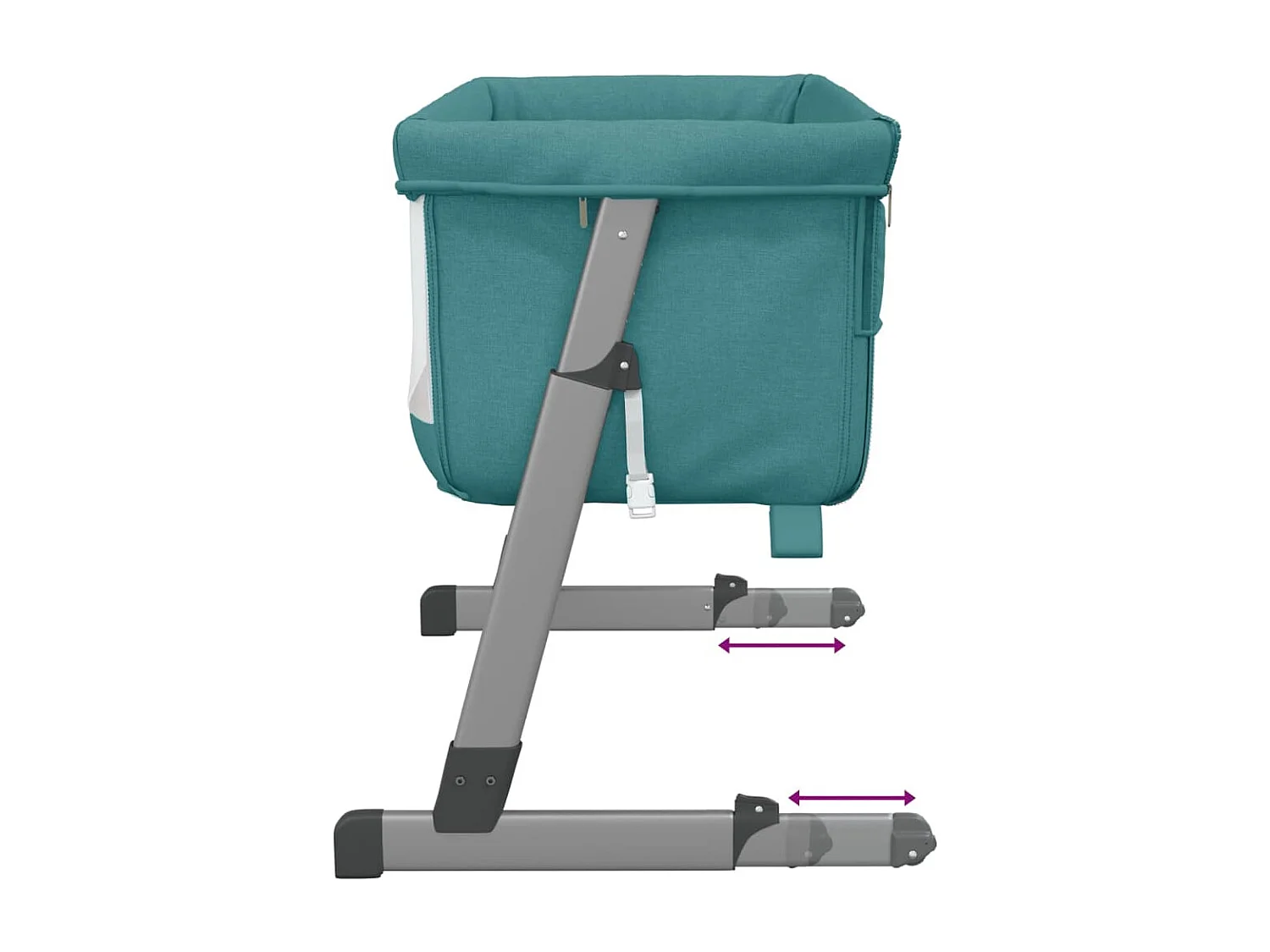 Lit pour bébé avec matelas Vert Tissu de lin