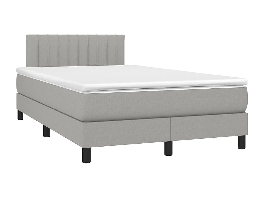 Sommier à lattes de lit matelas LED gris clair 120x190 tissu