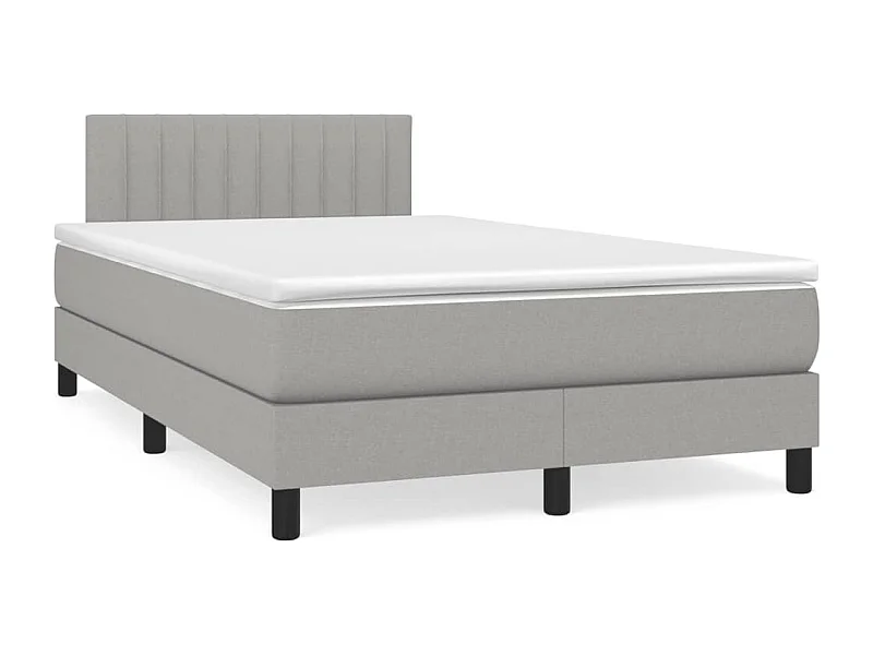 Sommier à lattes de lit matelas LED gris clair 120x190 tissu