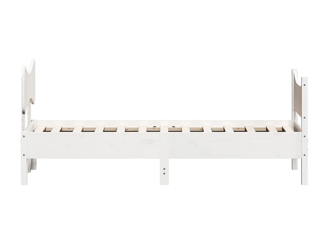Cadre de lit avec tête de lit blanc 90x190 bois de pin massif