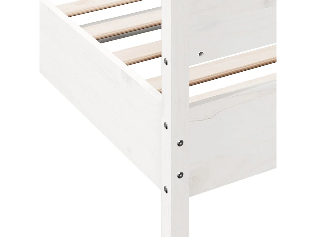 Cadre de lit avec tête de lit blanc 90x190 bois de pin massif