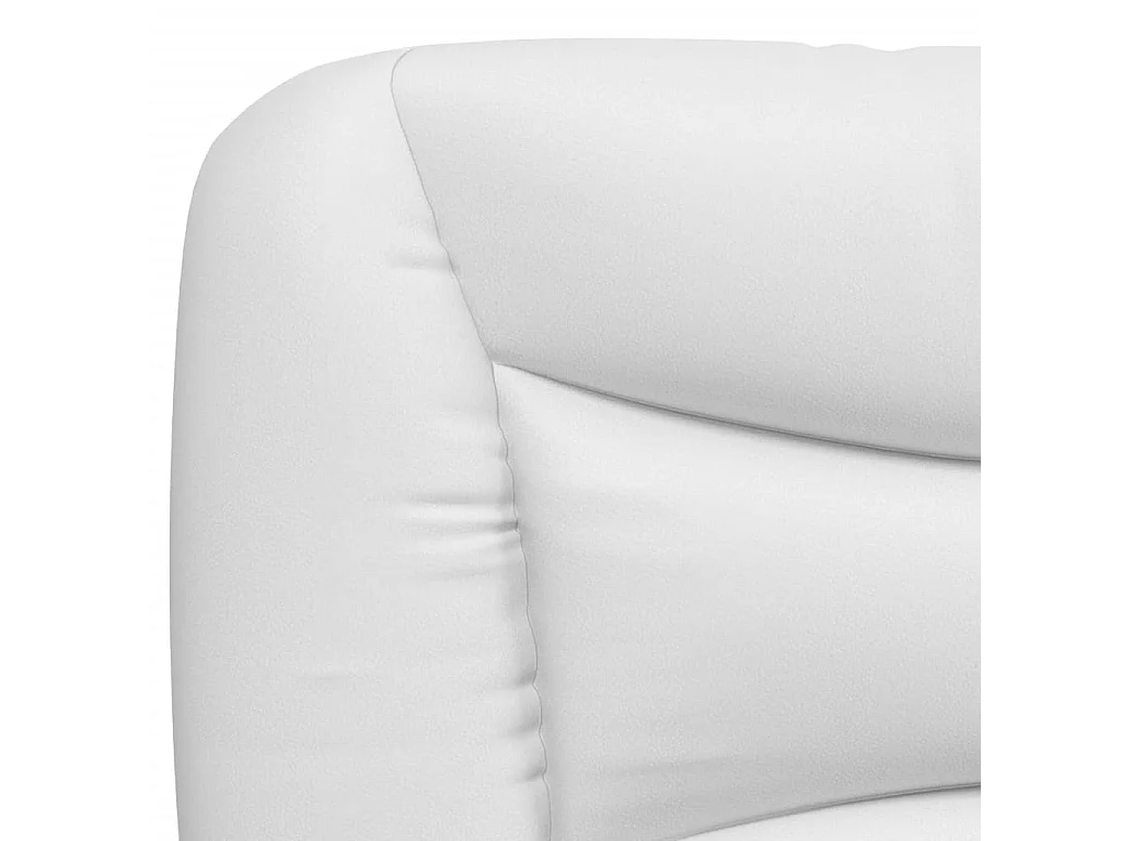 Cadre de lit avec tête de lit Blanc 90x200 Similicuir