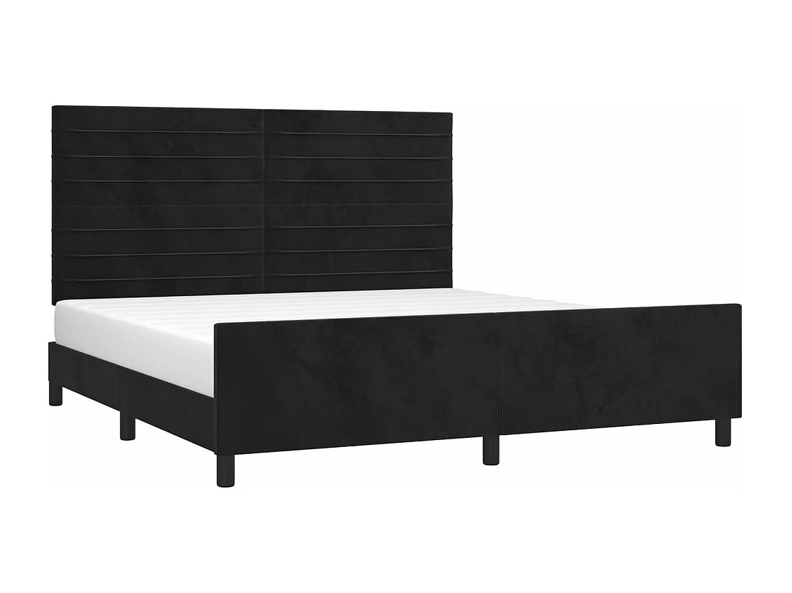 Bedframe met hoofdeinde fluweel zwart 180x200 cm