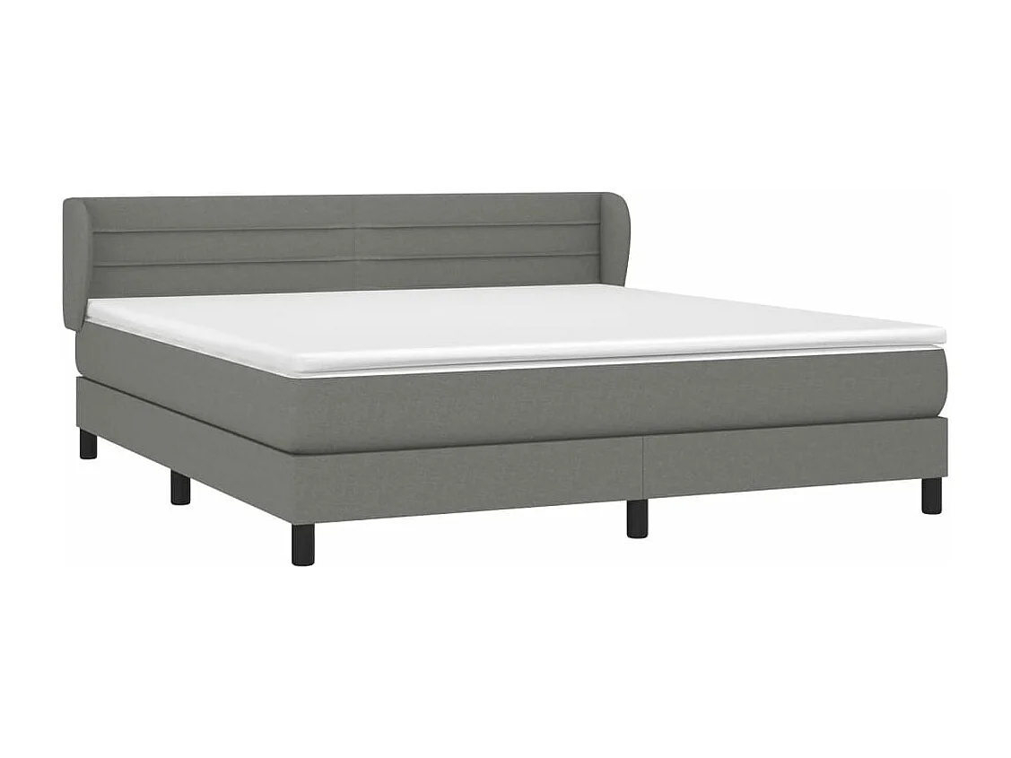 Sommier à lattes de lit avec matelas Gris foncé 180x200 Tissu
