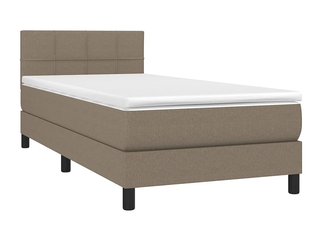 Sommier à lattes de lit avec matelas LED Taupe 90x200 Tissu