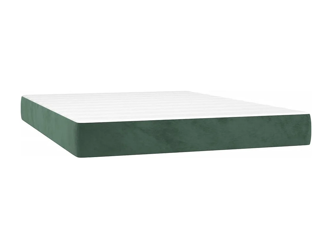 Sommier à lattes de lit avec matelas LED Vert foncé 140x190