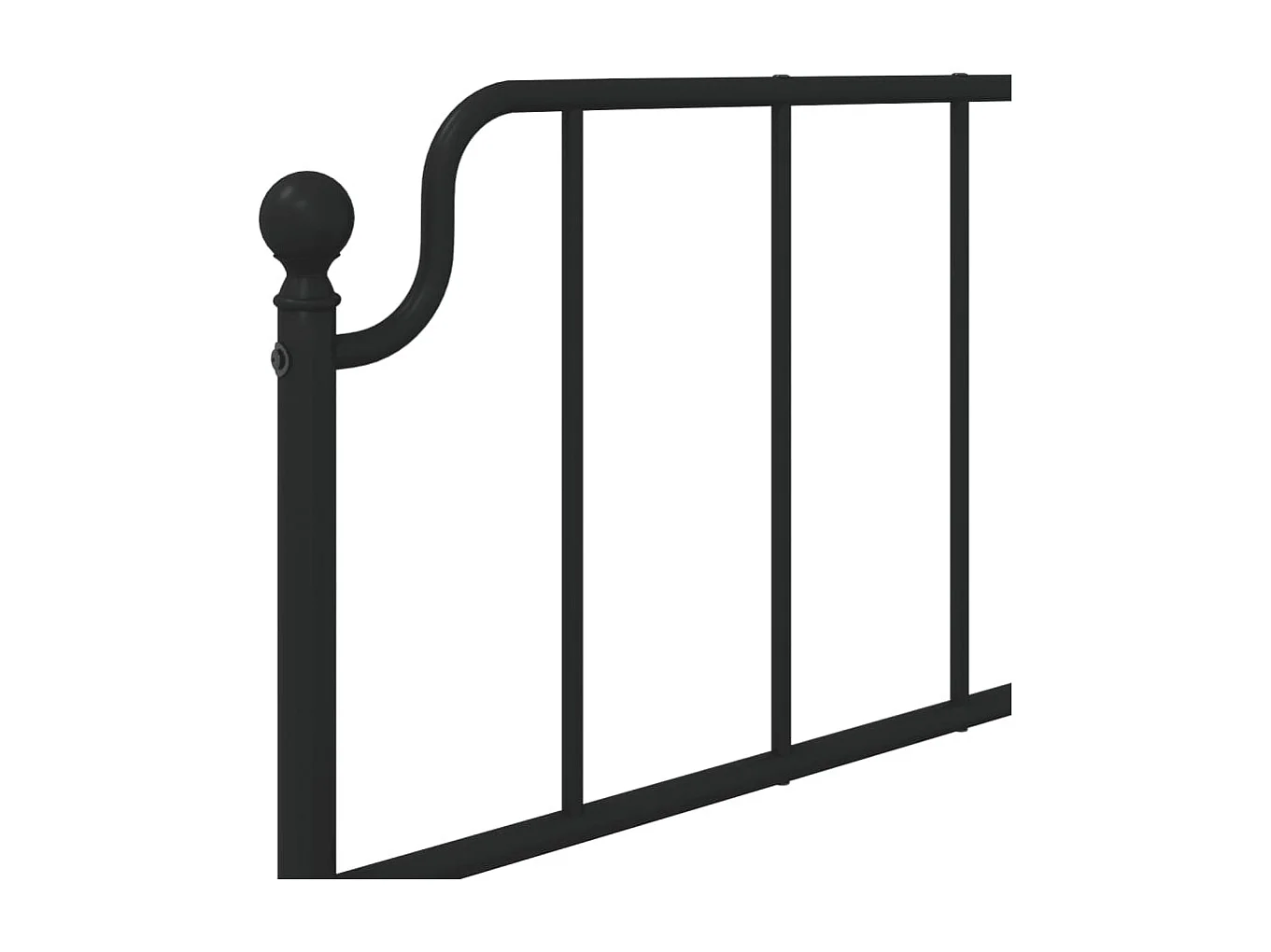 Cadre de lit métal avec tête de lit noir 100x200