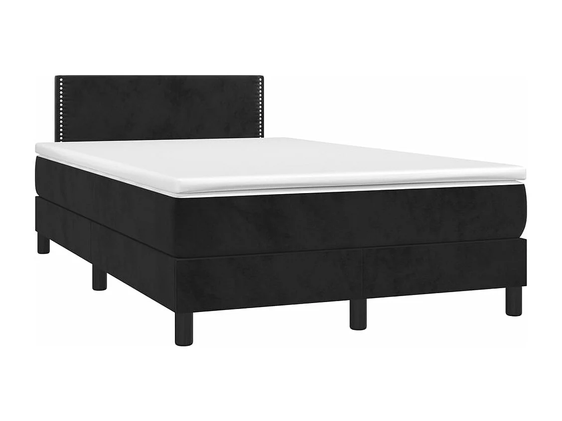 Sommier à lattes de lit avec matelas noir 120x190 velours