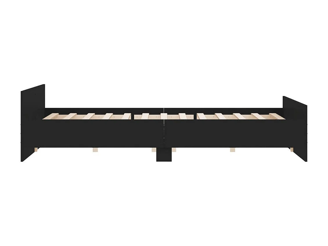 Cadre de lit avec tête de lit-pied de lit noir 200x200