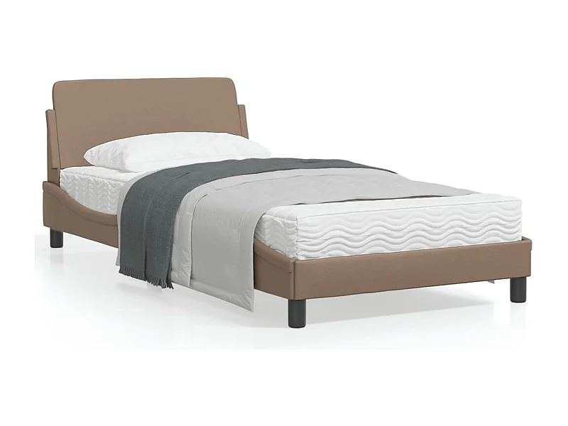 Cadre de lit avec tête de lit Cappuccino 100x200 Similicuir
