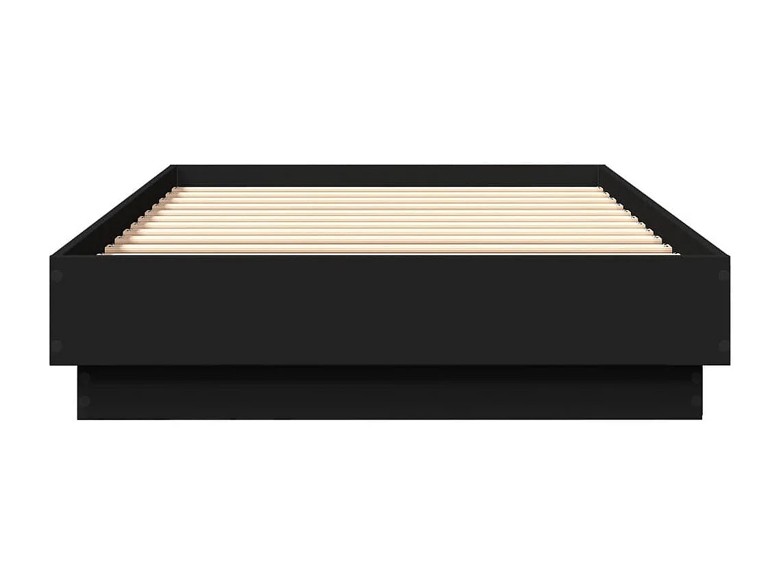 Cadre de lit avec lumières LED noir 100x200