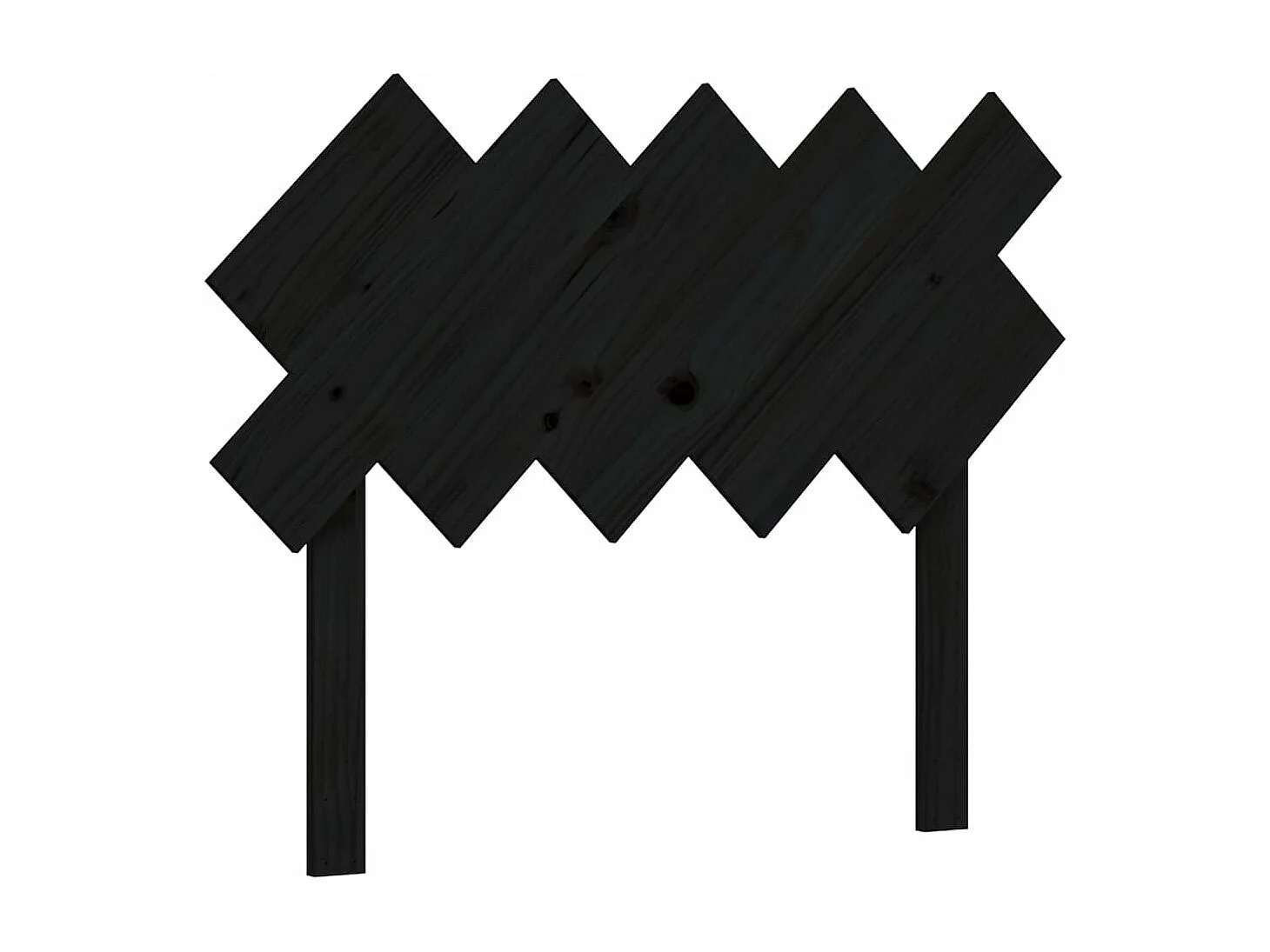 Cadre de lit et tête de lit noir 100x200 bois massif