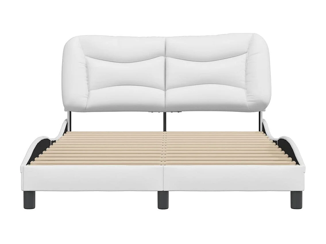 Cadre de lit avec tête de lit Blanc 120x200 Similicuir