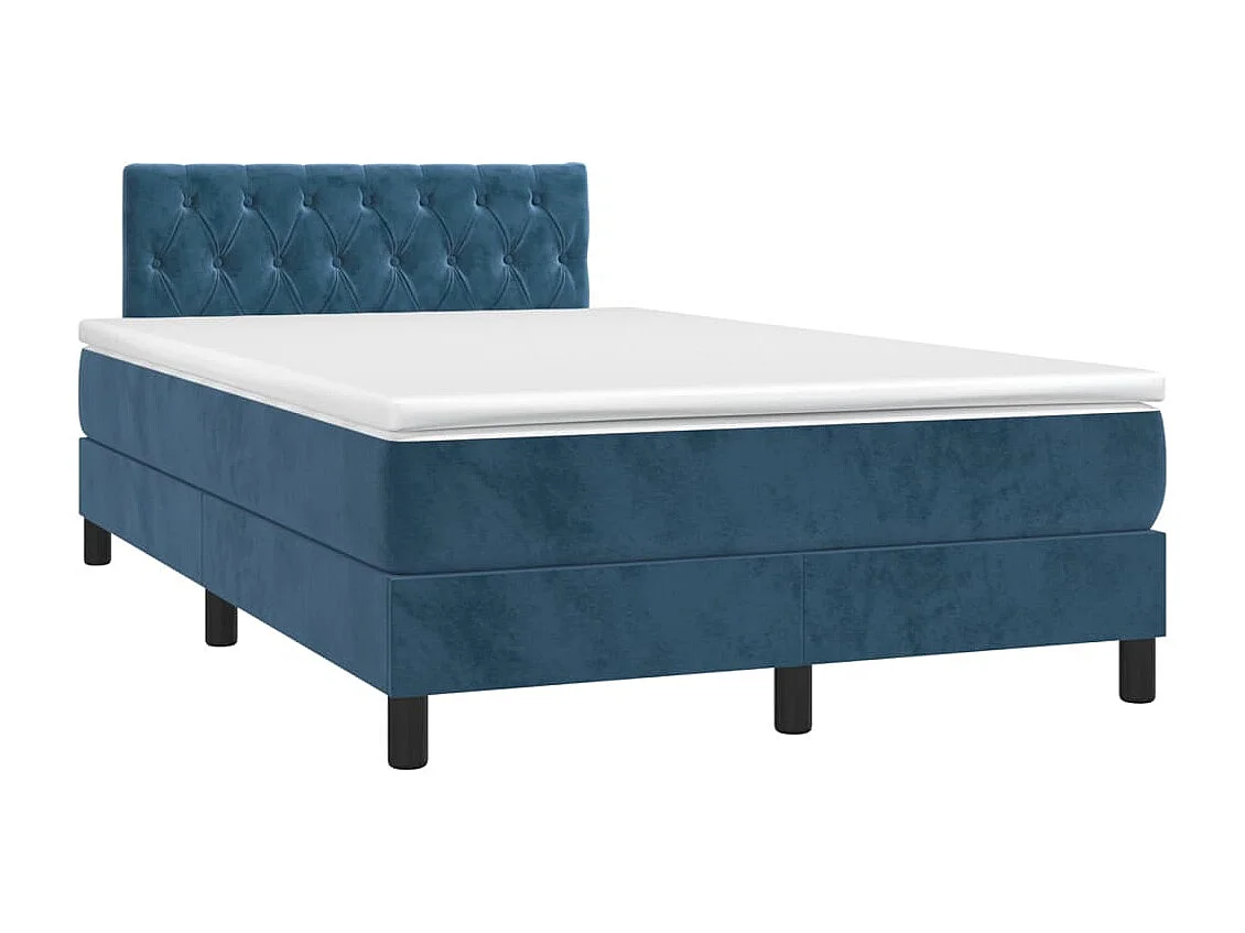 Sommier à lattes de lit avec matelas LED bleu foncé 120x190