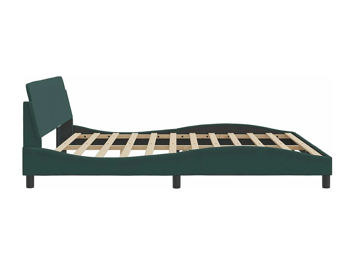 Cadre de lit avec tête de lit Vert foncé 200x200 Velours