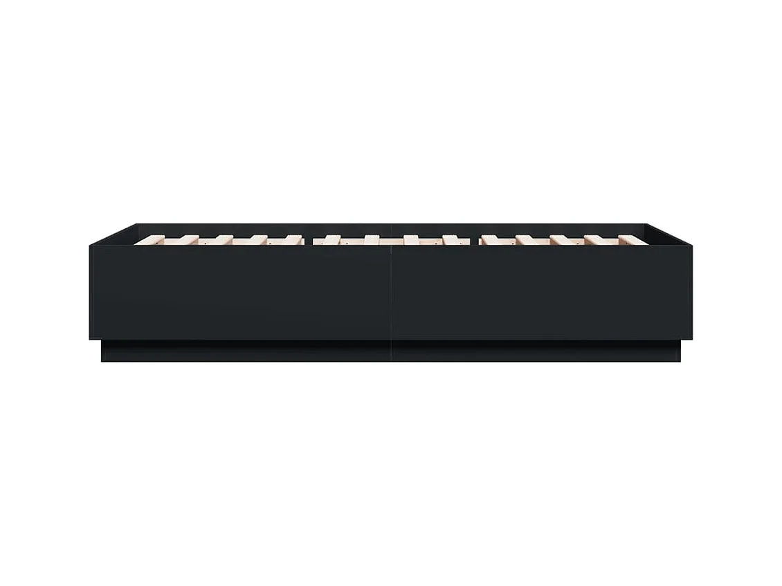 Bedframe met LED-verlichting bewerkt hout zwart 90x200 cm