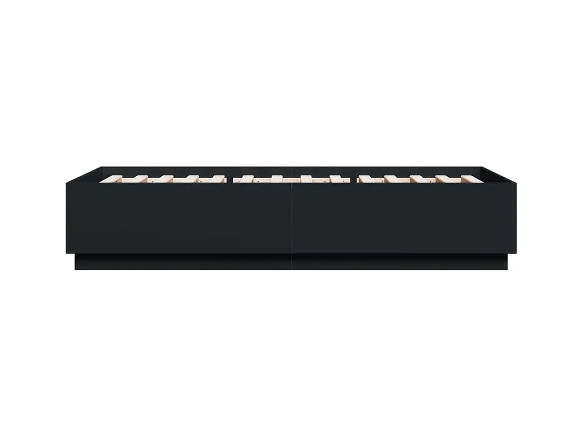 Bedframe met LED-verlichting bewerkt hout zwart 90x200 cm