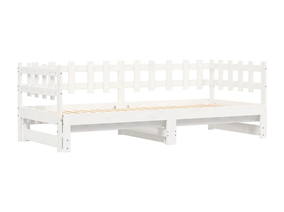 Lit coulissant Blanc 2x(90x200) cm Bois de pin massif