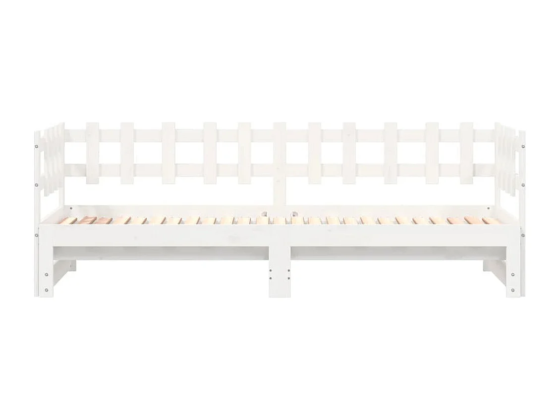 Lit coulissant Blanc 2x(90x200) cm Bois de pin massif