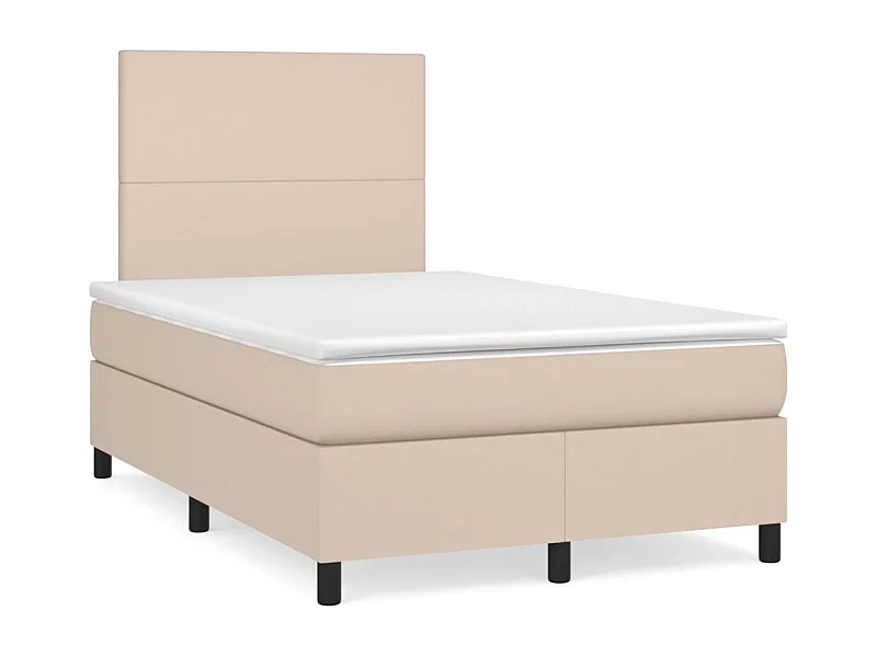 Sommier à lattes de lit avec matelas LED cappuccino 120x190