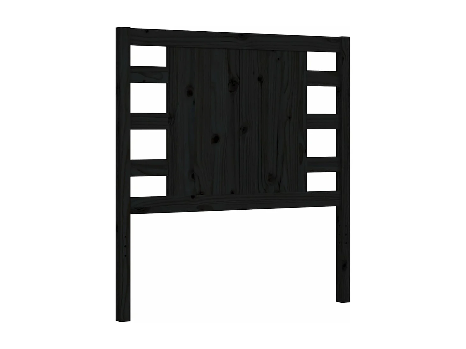 vidaXL Estructura de cama con cabecero madera maciza negro